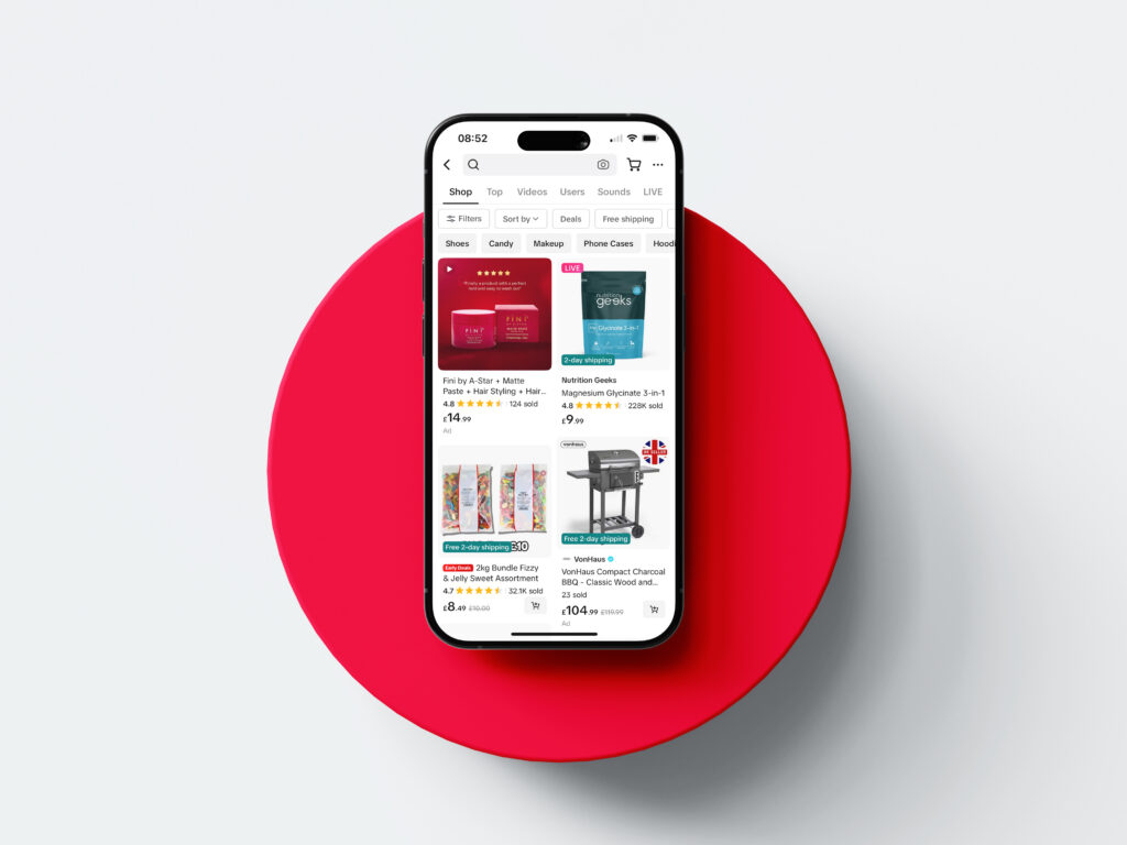 TikTok Shop on an iPhone Device